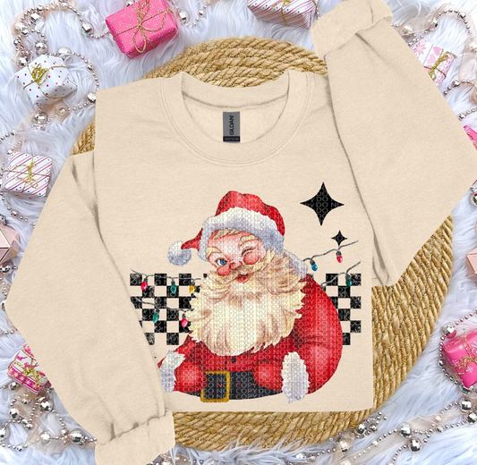 Vintage Santa Checkered