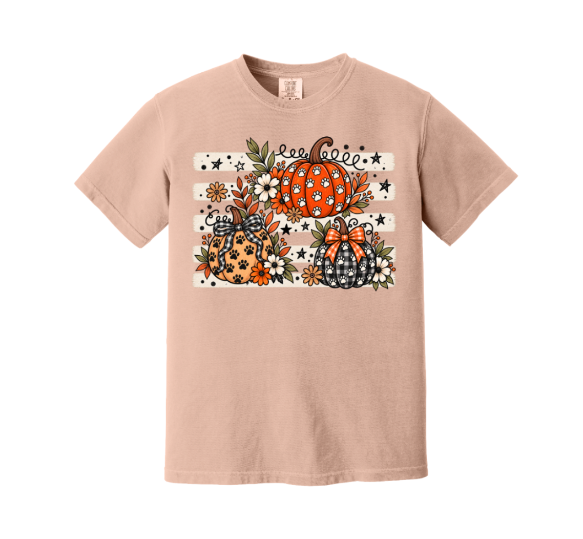 Paw Print Pumpkin Stripes