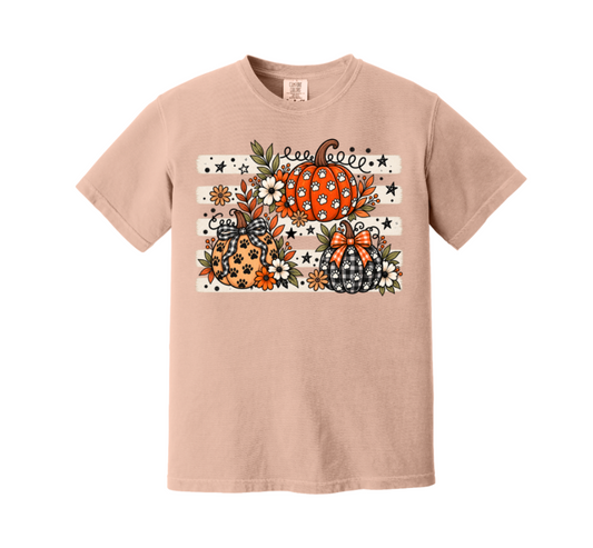 Paw Print Pumpkin Stripes