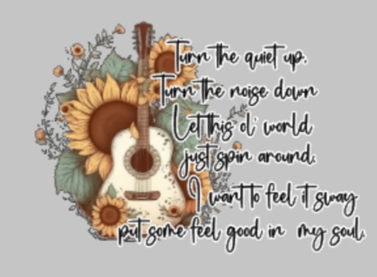 Guitar with Sunflower and quote