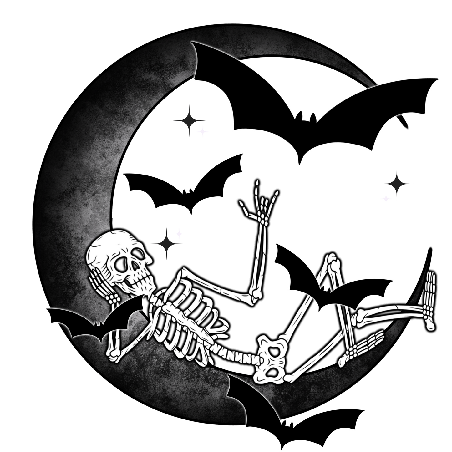 Halloween Moon Skeleton