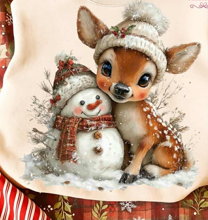 Snowman & Deer