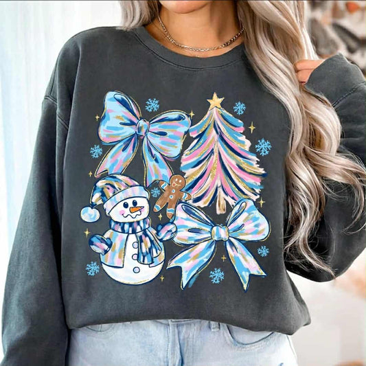 Colorful Snowman Bows