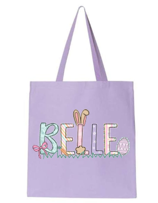 Custom Girl Easter Alpha Tote