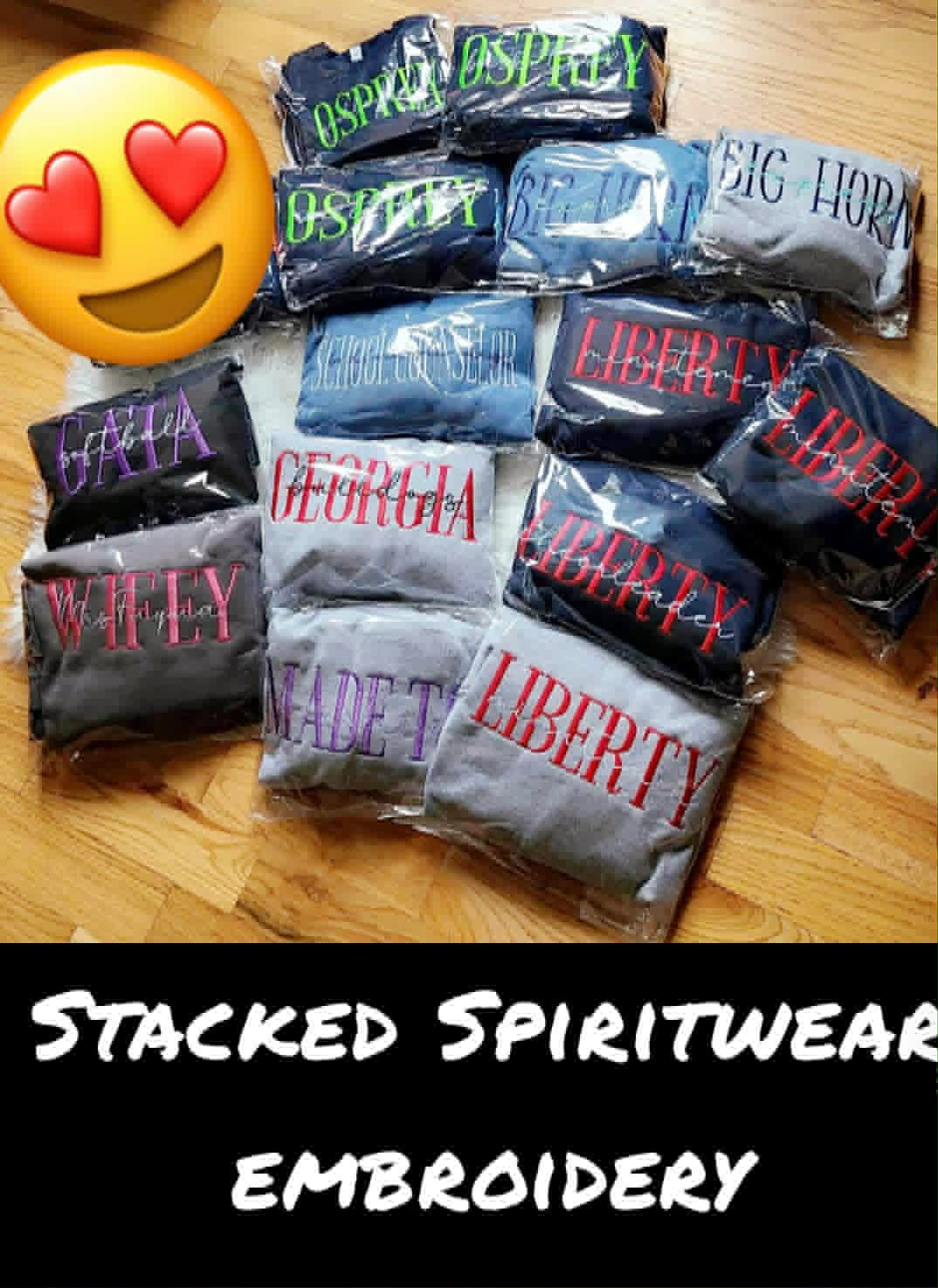 Stacked Spiritwear Embroidery