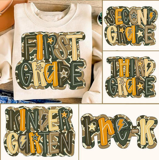 Retro Back To School Boys Camo Adult