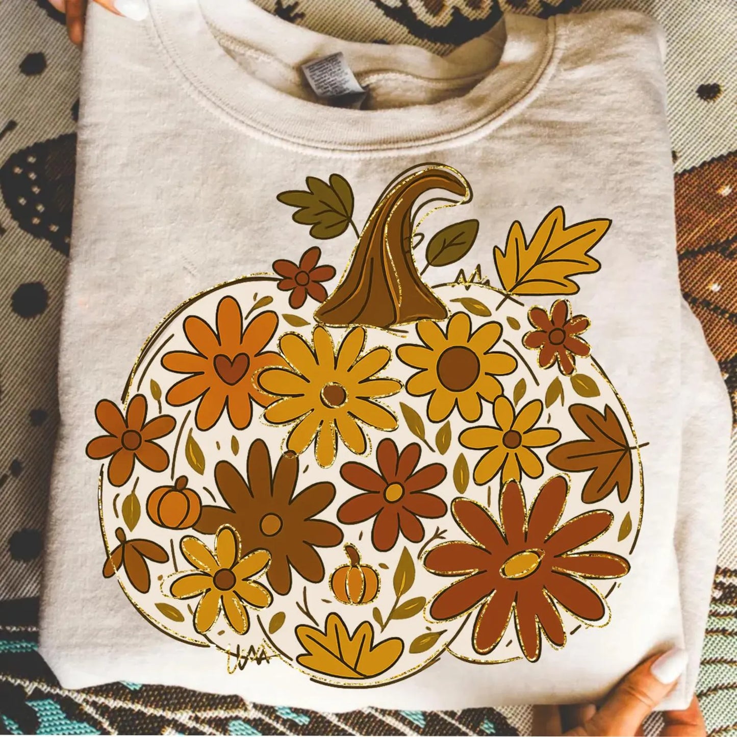 Preppy Floral Pumpkin