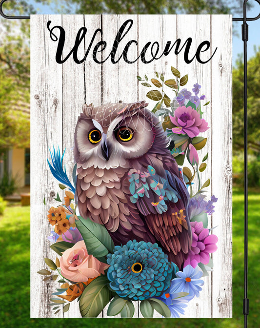 Welcome Owl Flag