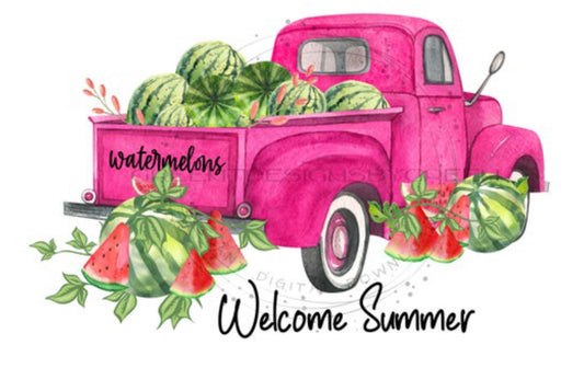Welcome Summer Rustic Watermelon Truck