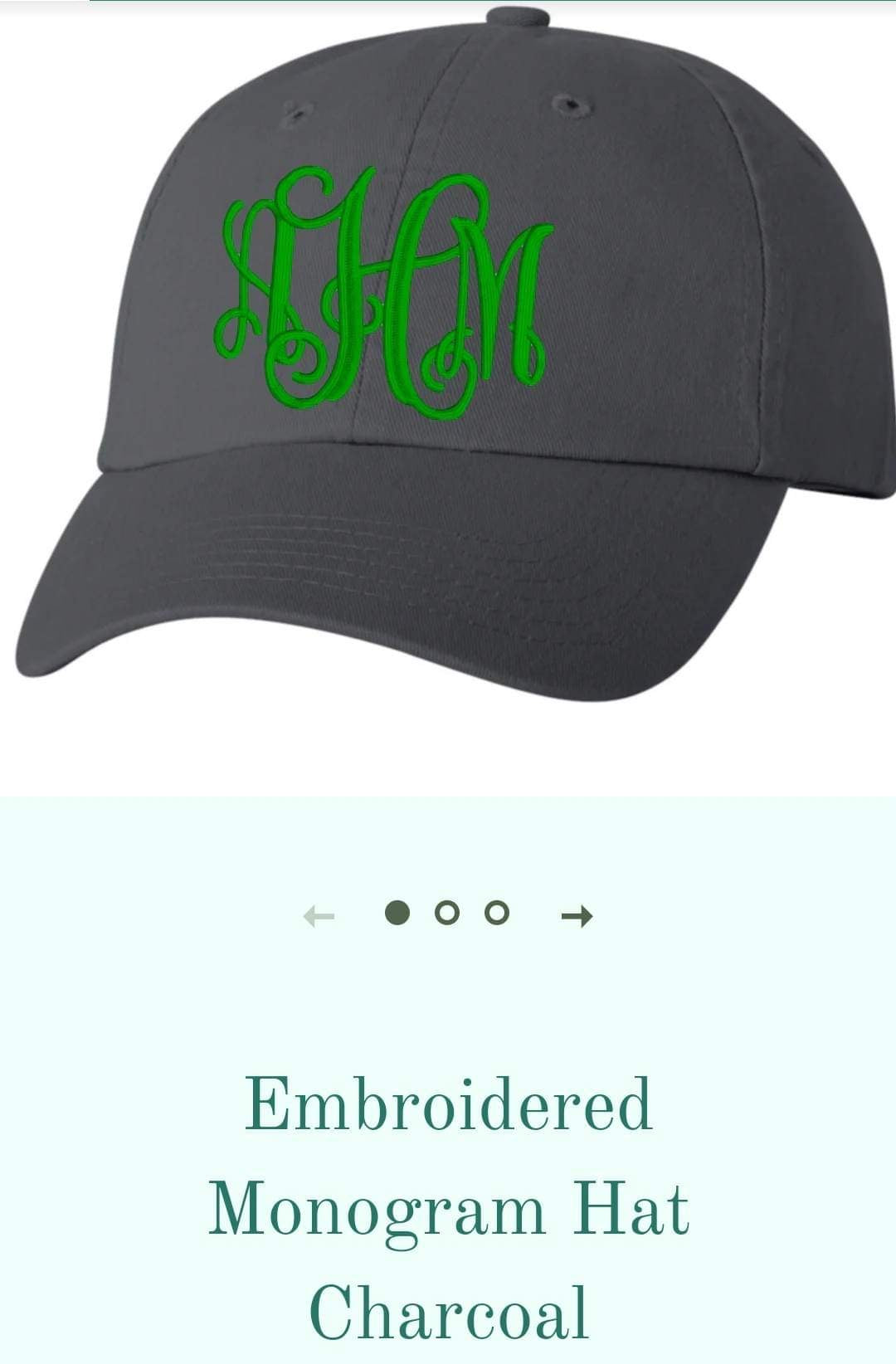 Embroidered Monogram Hat