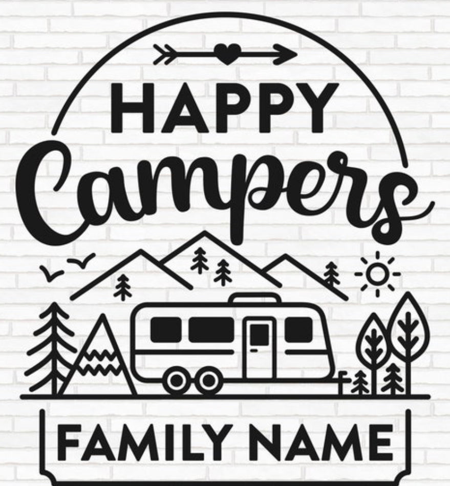 Happy Camper Personalized Flag