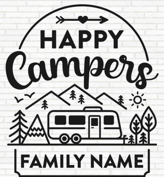 Happy Camper Personalized Flag