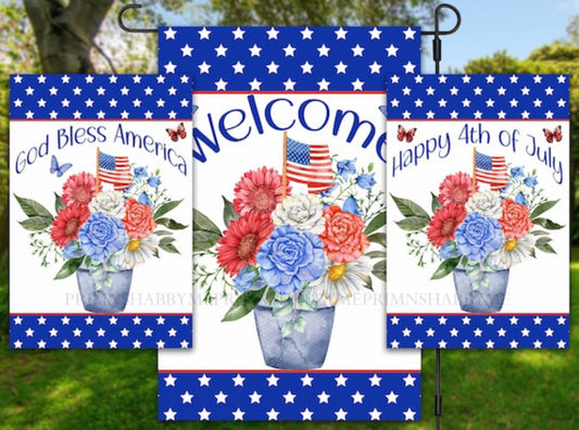 Patriotic Flower Flag