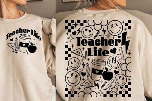 Retro teacher life front and back