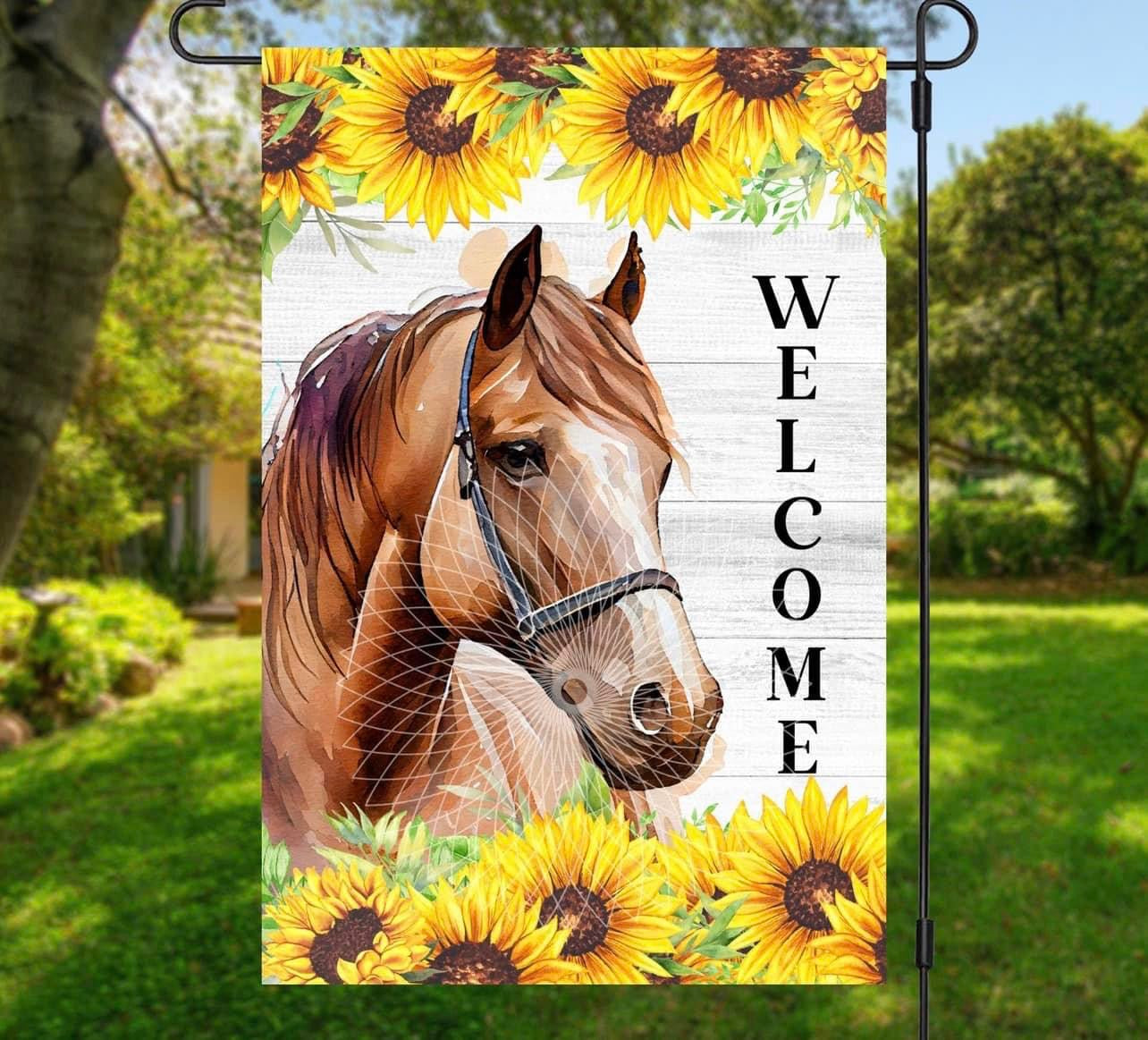 Welcome Horse Flag