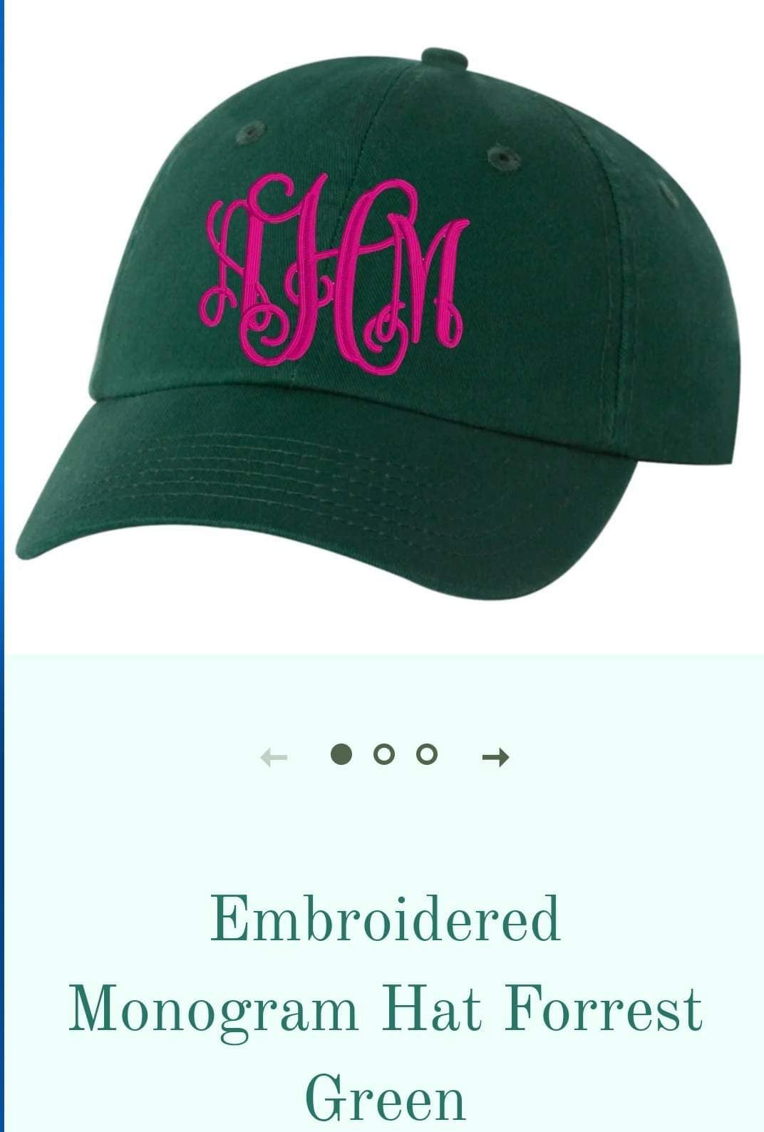 Embroidered Monogram Hat