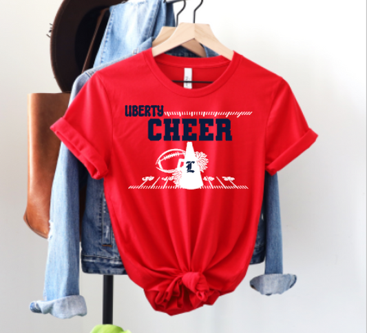 Liberty Cheer navy & white font