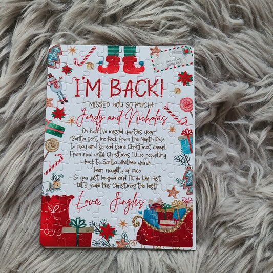 Personalized I'm back Elf Christmas Puzzle