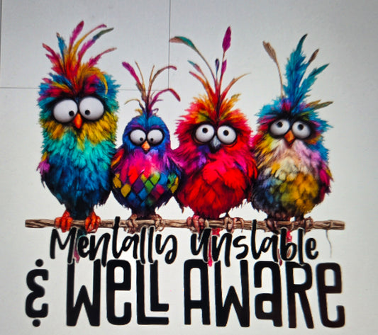 Mentally unstable and well aware