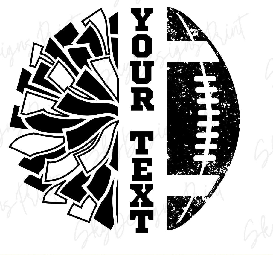 Personalized football & Cheer of both front and back