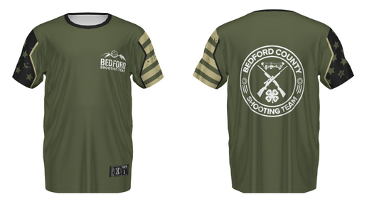 Bedford County Shooting Team front and Back (Army Green, Vegas, and Black)