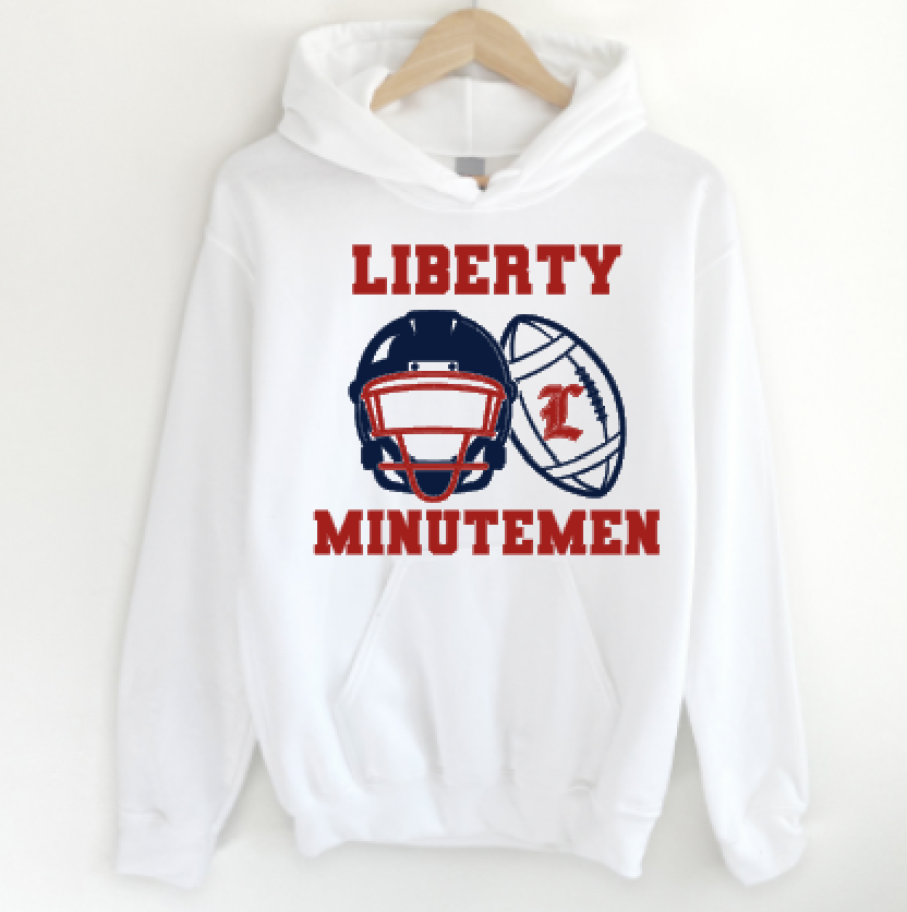 LHS Football navy & red font