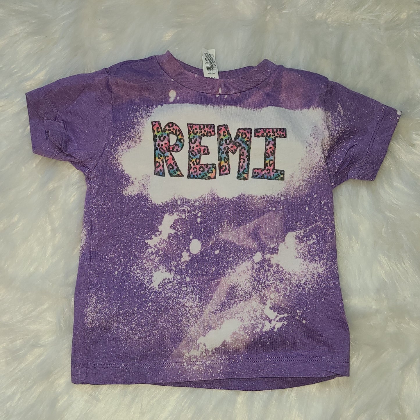 Bleached Rainbow Leopard Customizable Kids Name