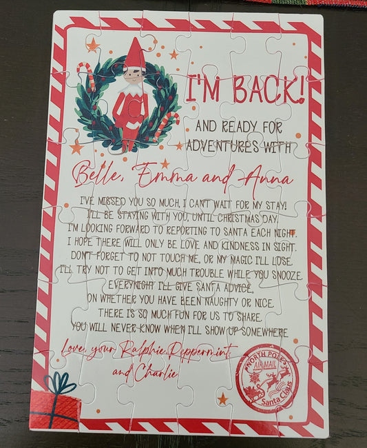 Personalized Elf Christmas Puzzle