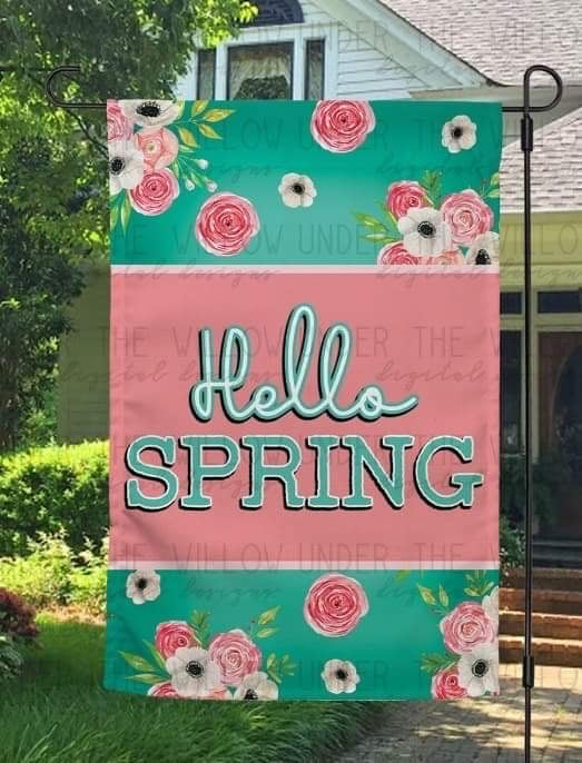 Hello Spring Flag