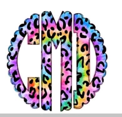 Rainbow Leopard Monogram