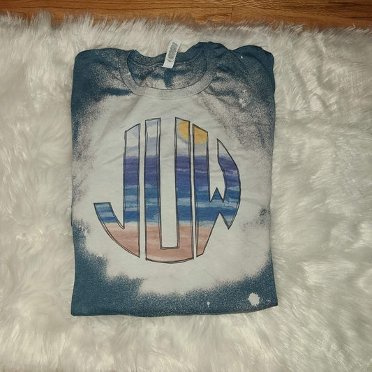 Beach Monogram Alpha Letter Sublimation