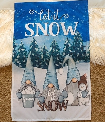 Let it snow Gnome Flag