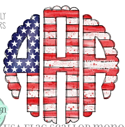 American Flag Monogram Set