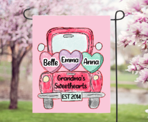 Personalized Valentine Truck Flag