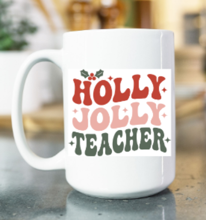 Holly Jolly Teacher Mug