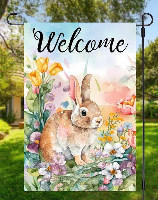 Welcome Rabbit Flag