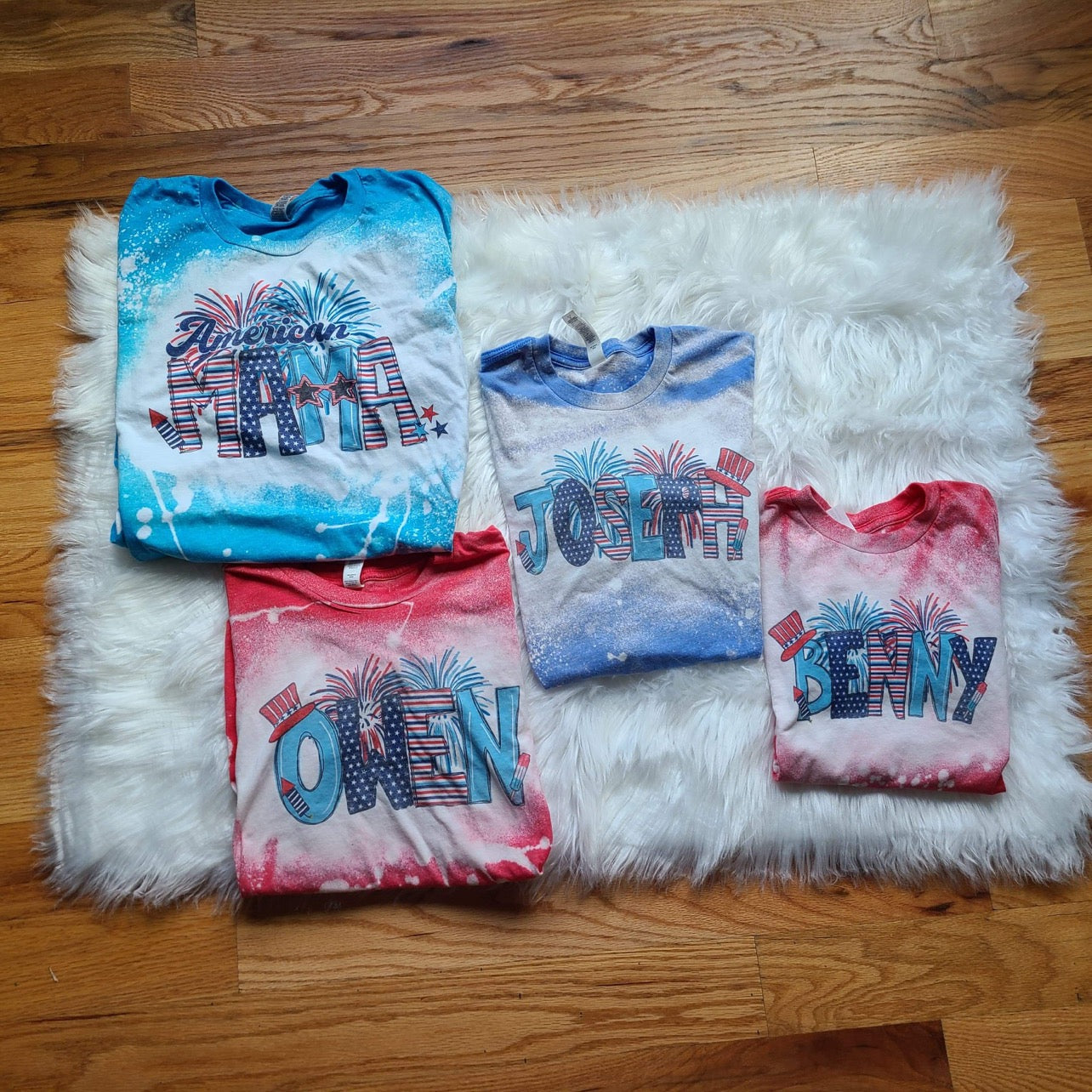 Youth Patriotic Alpha Letter Sublimation