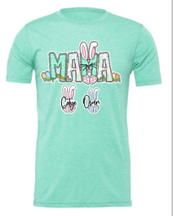 Personalized Mama with bunnies underneath