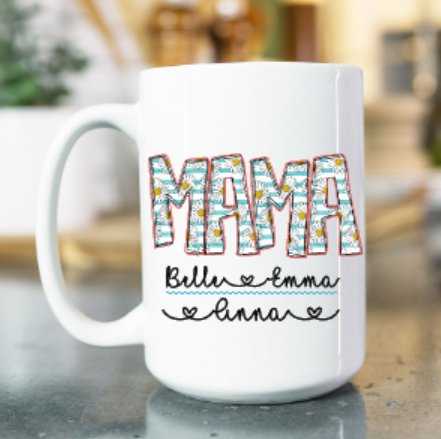 Mama (or any name) Mug Daisy