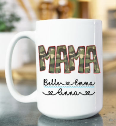 Mama (or any name) Mug Camo