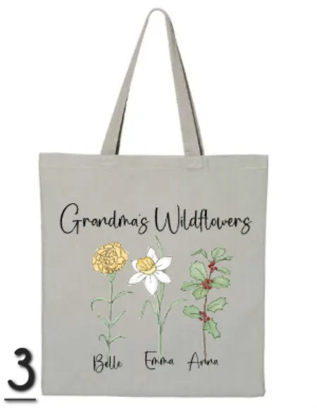 Personalized Wildflowers Tote