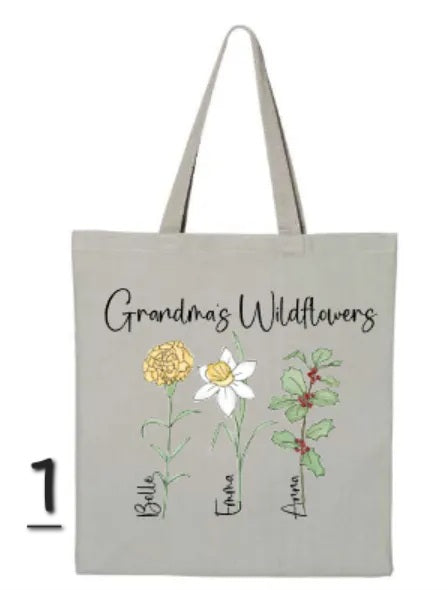 Personalized Wildflowers Tote